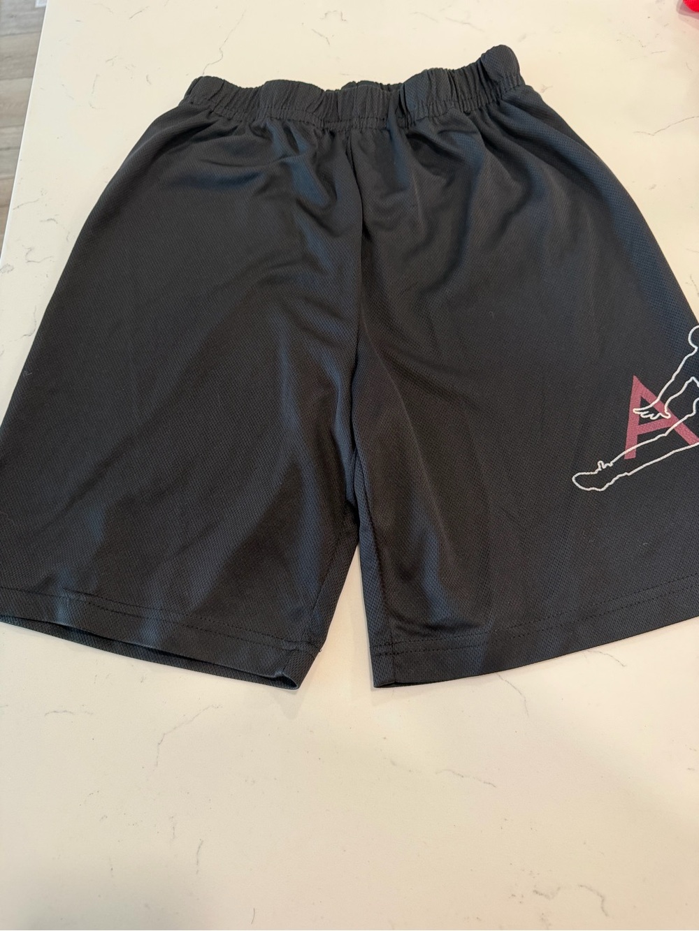 Jordan Kids Black Shorts with Pink and White Jumpman Graphic